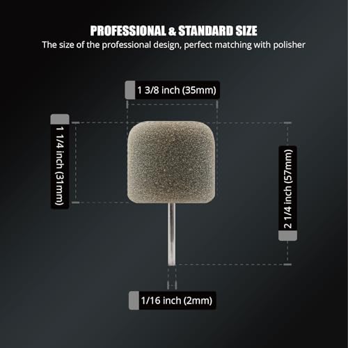 Image of SPTA Gray Light Cut & Finish Pad with 1 /8 inch Shank, 5Pcs Gray Flexible Shaft Cylinder Polishing Pad Set,Mini Car Detailing Pads for Small Area for Flexible Shaft & Drill Attachment -PT194-5