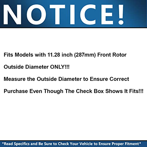Image of Detroit Axle - Front Brake Kit for Ford Ranger Explorer Mercury Mountaineer Mazda B2300 B2500 B3000 B4000 Drilled & Slotted Disc Brake Rotors Replacement Ceramic Brakes Pads: 11.28 inch inch Rotor