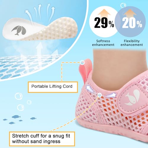 Image of FEETCITY Toddler Water Shoes Boys Girls Swim Shoes Quick Dry Kids Aqua Socks Barefoot for Beach Swimming Pool