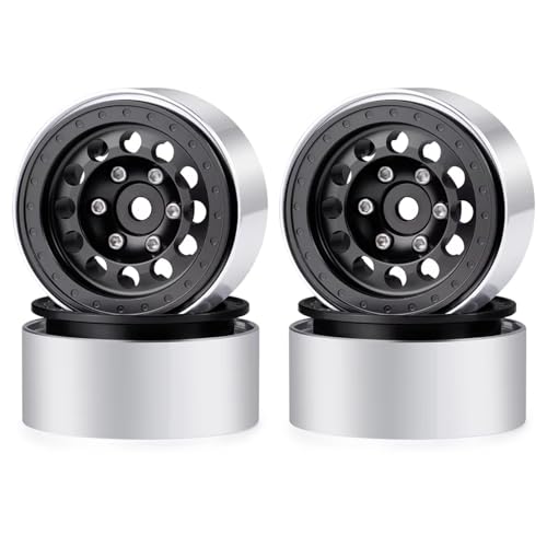 RC�^�C���Z�b�g For TRX-4M For Bronco For Defender K10 F150 1/18�p 4�� ���^���r�[�h���b�N�z�C�[������ RC�J�[���f�� �A�b�v�O���[�h�A�N�Z�T���[ �������i(Black)