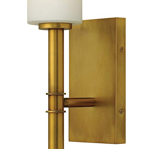 Hinkley Margeaux One Light Wall Sconce - 18-In H Indoor Wall Lamp For Living Room Decor - Transitional Candle Sconces Wall Lighting In Vintage Brass With Etched Opal Shade #TOP2