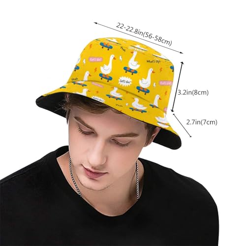 Image of Bucket Hat Cute Silly Goose Fisherman Hat for Women Men, Funny Summer Outdoor Beach Hat Packable Sun Cap for Travel Hiking