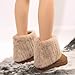 Hhhchpm Women's Solid Color Snow Boots, Fashion Slip On Plush Lined Winter Boots, Comfortable Mid Calf Boots.Ankle boots (Camel,9)