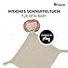 hauck Cuddle N Play, Löwe Beige - Musselin Schnuffeltuch & Trösterchen für Neugeborene 25 x 25 cm für Neugeborene mit Tiermotiv, Kuscheltier & Einschlafhilfe, Waschbar bei 60° C