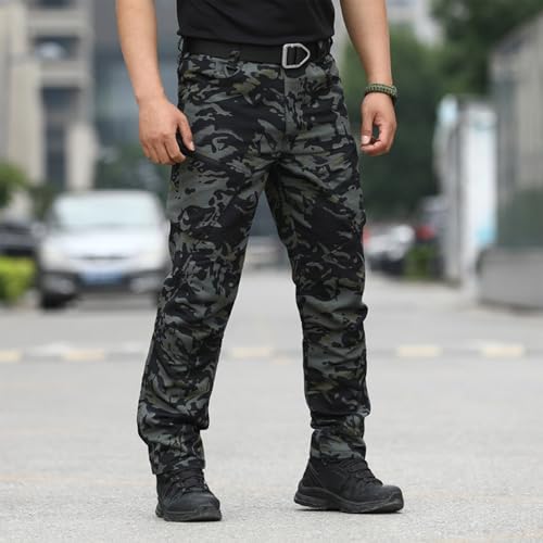 OIOLOYJM Military Cargo Pants for Men Hiking Relaxed Fit Work Waterproof Stretch Tactical Lightweight Outdoor Travel Pant