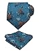 Alizeal Mens Dress Shirt with Tie Pocket Square Set Classic Long Sleeve Shirts Matching Necktie Button Down Shirt, Teal-M