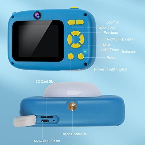 Kids Camera Toys For 4-8 Year Old Boys, Selfie Camera For Kids Gift For Boys Age 3-6,Kids Time Lapse Camera With 32G Memory Card (Blue) By Elimiic #TOP6
