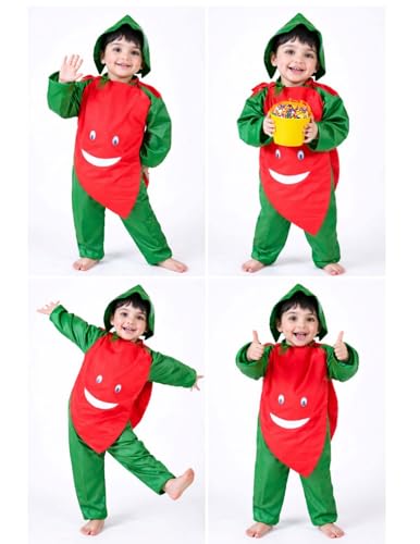 Image of BookMyCostume Carrot Gajar Vegetable Kids Fancy Dress Costume 3-4 years