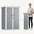 DWVO 5X3FT Outdoor Vertical Storage Shed with 2 Shelves, 60 Cu Ft Waterproof Resin Garden Shed with Floor & Lockable Door, Plastic Tall Tool Cabinet for Garbage Can, Lawn Garden Supplies, Gray