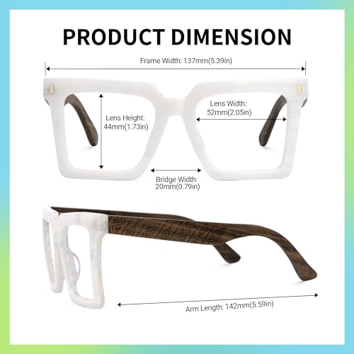 Image of Zeelool Vintage Square Eyeglasses Frame for Men with Non-prescription Clear Lens ZJGX320783