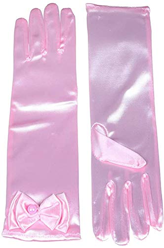 Image of FancyDressWale Girls Satin Long Gloves for Princess Dress Up Party With Bows