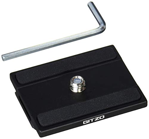 Gitzo GS5370 Series Quick Release D Plate with Rubber Strips, 1/4" Camera Screw and a 1/4"-3/8" Screw Adapter