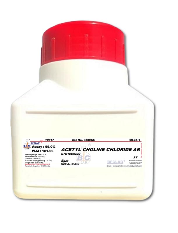 BFC ACETYL CHOLINE CHLORIDE AR - 5gm, CAS No:60-31-1, C7H16CINO2