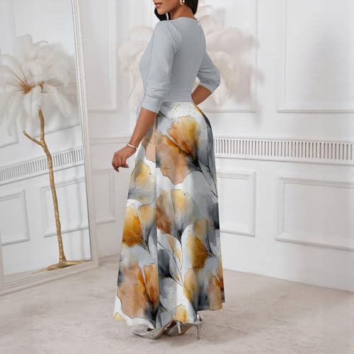 PinkPatty Plus Size Maxi Dress for Curvy Women Casual Crew Neck Long Sleeve Dresses Cocktail Party Sundress with Belt4