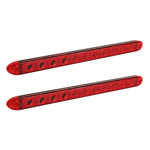 2pc 16  11 Red LED Trailer Light Bar [DOT Compliant] [IP65 Waterproof] [Park Brake Turn Signal] Running Marker ID Rear Trailer Tail Light Bar for 80  Motorcycle Utility Marine Boat Trailers