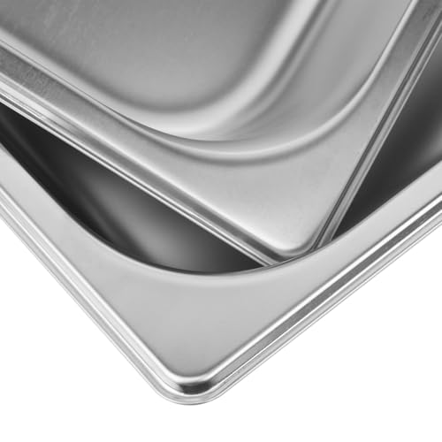 Image of 5 Pack 1 /2 Size, 2.6 Inch Deep Steam Table Pan | , Silver201 Stainless Steel Chafing Pan, Half Size Hotel Steam Pans for Weddings, Parties, Restaurants, Cafeterias and Hotels
