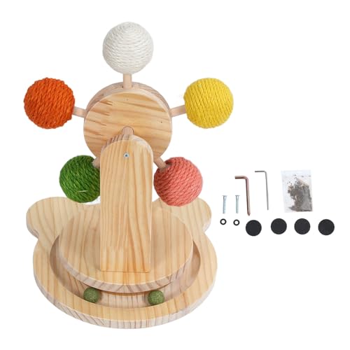 Juguete de bola para gato y rascador de madera para proteger muebles 6
