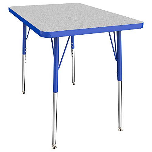 FDP 24" x 36" Rectangle Table with Swivel Glide Legs - Gray/Blue
