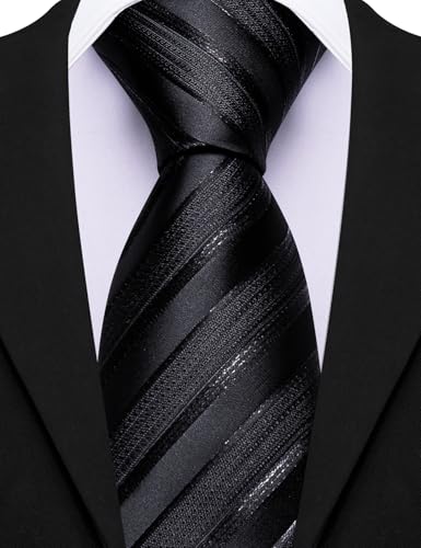 Image of Barry.Wang Mens 6 PCS Ties Silk Striped Paisley Check Floral Necktie Silky Woven Wedding Business Party Ties 3.34 inch