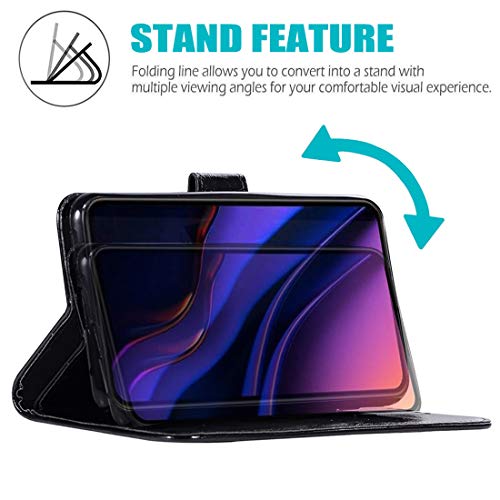 Moto Z3 Case, Moto Z3 Play Case For Girls, Zoeirc Pu Leather Wallet Flip Folio Protective Phone Case Cover With Card Slots And Stand For Motorola Moto Z3/Z3 Play (Black) #TOP3