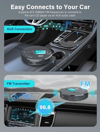 image for AFU 2000mAh Portable CD Player with Bluetooth Rechargeable Discman CD 