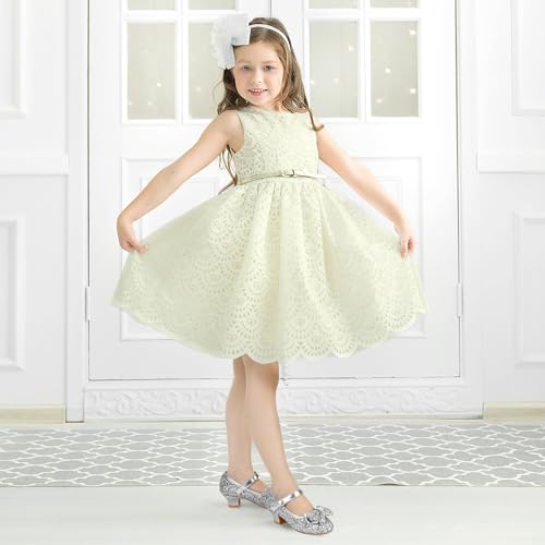 Image of PANDNAINJIA Girls Dress Shoes Toddler Heels Mary Jane Pumps