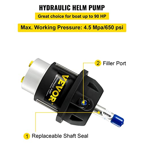 Image of VEVOR Hydraulic Outboard Steering Kit 90HP Marine Hydraulic Steering System