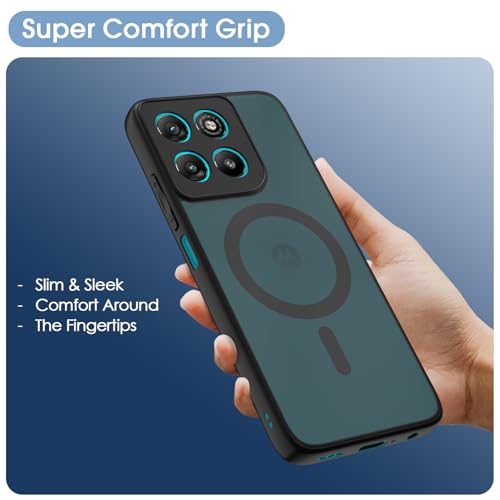 Image of Amazon Basics Back Cover for Motorola Moto G67 Power 5G / G57 Power 5G Compatible with Mag-Safe Smoke Back | Shockproof Design | Hard Transparent Back Case (Black Smoke Mag-Safe)