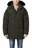 Pooluly Men's Winter Coat with Detachable Hood Heavyweight Long Down Jacket Warm Puffer Parka Jacket