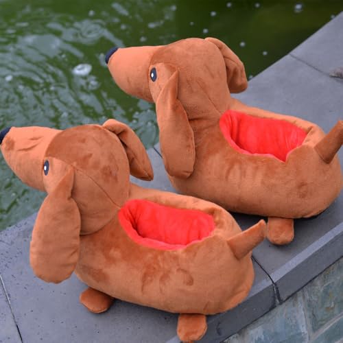 Dachshund Plush Slippers - Warm Non Slip Cotton Home Indoor Slippers for Men & Women4