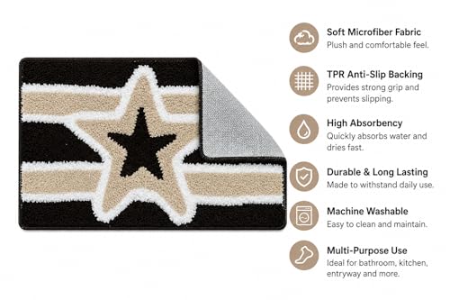 Image of AAZEEM Mat Rugs Non-Slip Abstract Bath Rugs Cute Mat Washable for Tube|Rectangular Door Mat for Home |Drawingroom |Easy Clean Indoor and Outdoor Floor Mat |Super Absorbent |Brown|40 X 60 Cm|