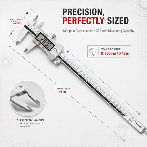 Image of Themisto TH-M65 Digital Vernier Caliper (0-300mm) | Stainless Steel | LCD Display | 4 Measurement Modes | Inch /mm Conversion | Zero Setting | Precision Measuring Tool