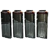 lififun 4 Pack 12-Dart Quick Reload Clip Magazine for Nerf N-Strike Elite Series (Black)