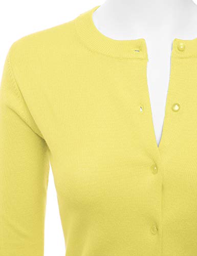 Image of LALABEE Women's Crew Neck Gem Button Long Sleeve Soft Knit Cardigan Sweater