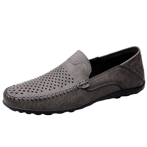 Mens Loafers Moccasins Shoes Lightweight Breathable PU Leather Comfortable Anti-Slip Slip Resistant Outdoor Classic Slip-ons