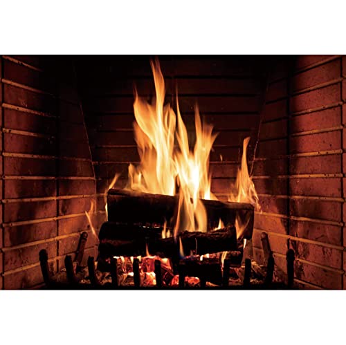 DORCEV 5x3ft Burning Firewoods Photography Backdrop Flaming Woods Children Family Outdoor Camping Travel Poster Barbeques Party Photography Background Winter Christmas Fireplace Photo Studio Props