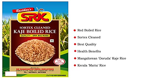 Image of SRK RED RICE /KAJE /BROWN RICE /KERALA MATTA /Mangalorean Parboiled Rice 15KG(3 Packsx5Kg each)