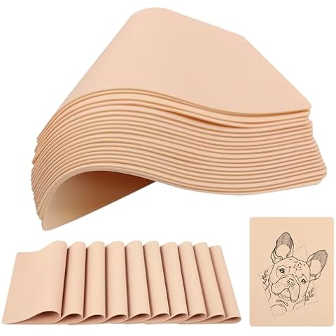 Blank Tattoo Practice Skin - Jconly 30Pcs Double Sides Fake Skin Tattoo Skin for Practicing, 8×6 in Soft Practice Skin for Beginners and Experienced Tattoo Artists… Cover