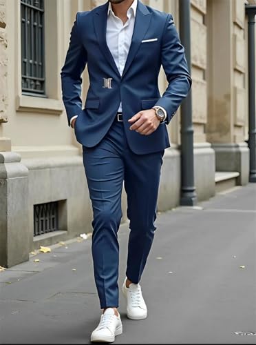 Men's Fashion 3-Piece Suit Set Slim Fit Blazer Vest Pants Wedding Formal Attire2