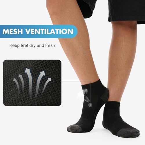 BAMBOO COOL Men's Ankle Socks Athletic Low Cut Cushioned Moisture Wicking, Running Socks Arch Support Breathable, 6 Pack3