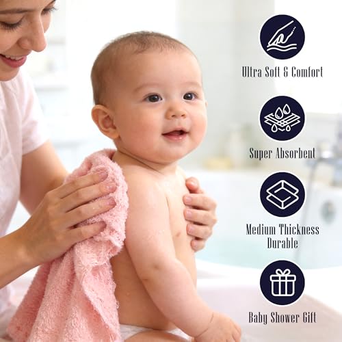 Image of 16 Pack Baby Washcloths - Luxury Multicolor Coral Fleece - Extra Absorbent and Soft Wash Clothes for Newborns, Infants and Toddlers - Suitable for Sensitive Skin and New Born - Baby Shower, 10x10 Inch