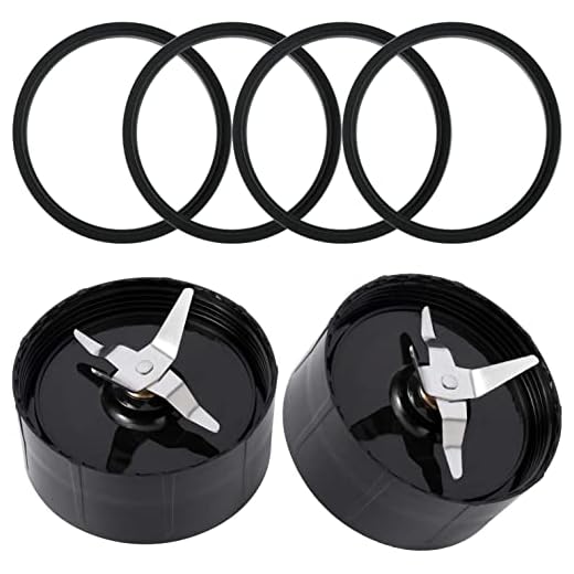 2 Cross Blades with 4 Rubber Gaskets QT Replacement Parts Compatible with 250w Magic Bullet Blender, Juicer and Mixer(Model MB1001)