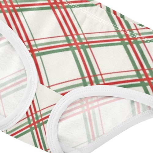 Green Red Plaid Girls' Hipster Triangle Panties Organic Underwear for Young Girls in Sizes 2T,3T, 4T, 5T, 6Y and 8Y4