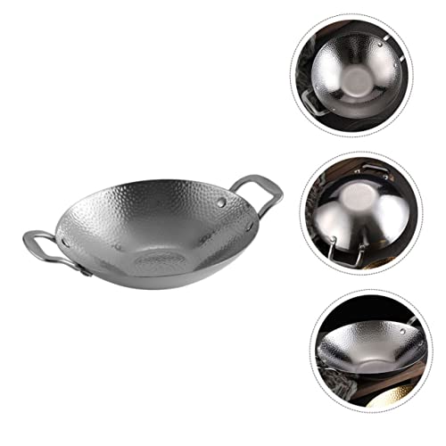 GRIRIW Stainless Steel Hammered Griddle Kitchen Pot Honeycomb Cookware Outdoor Cooking Pot Camping Stew - Image 5
