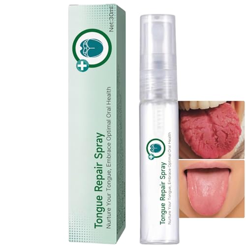 Tongue Repair Spray Oral Antibacterial Spray Instant Dry Mouth Relief Fissured Tongue-Relief Sprays Mint Breath Freshener Sprays Tongue Repair-Spray for Dryness White Coating and Bad Breath