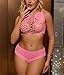 XJG Womens Fishnet Lingerie for Women Sexy Two Piece Lingerie Set Stripper Outfit Rose Red