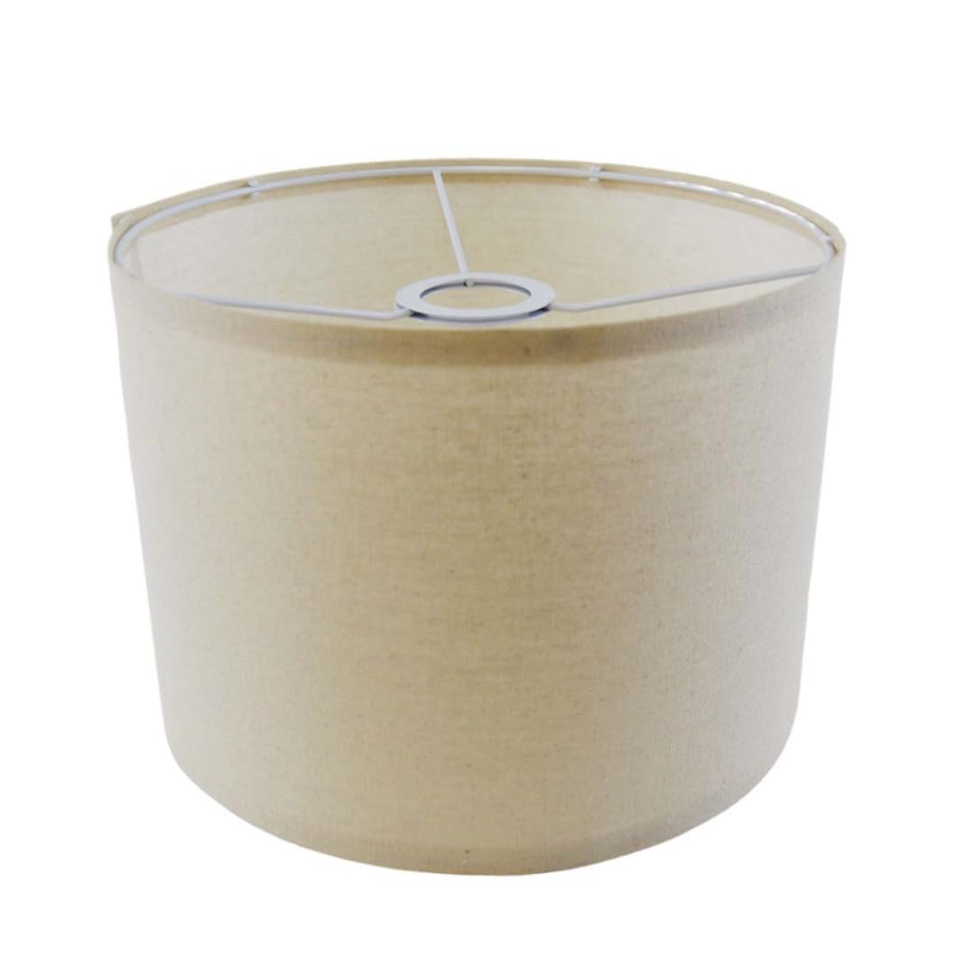 Housse D'Abat-Jour Lin Kaki 20x20x18 Cm - Tambour Amovible Et Lavable