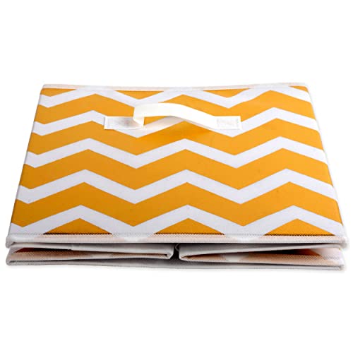 Dii Non Woven Polyester, Metallic Chevron Storage Bin, Gold, Small Set Of 2 #TOP6