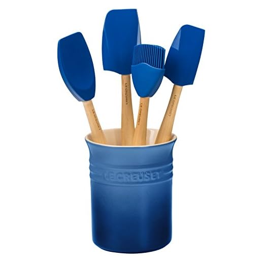 Le Creuset Silicone Craft Series Utensil Set with Stoneware Crock, 5 pc., Marseille
