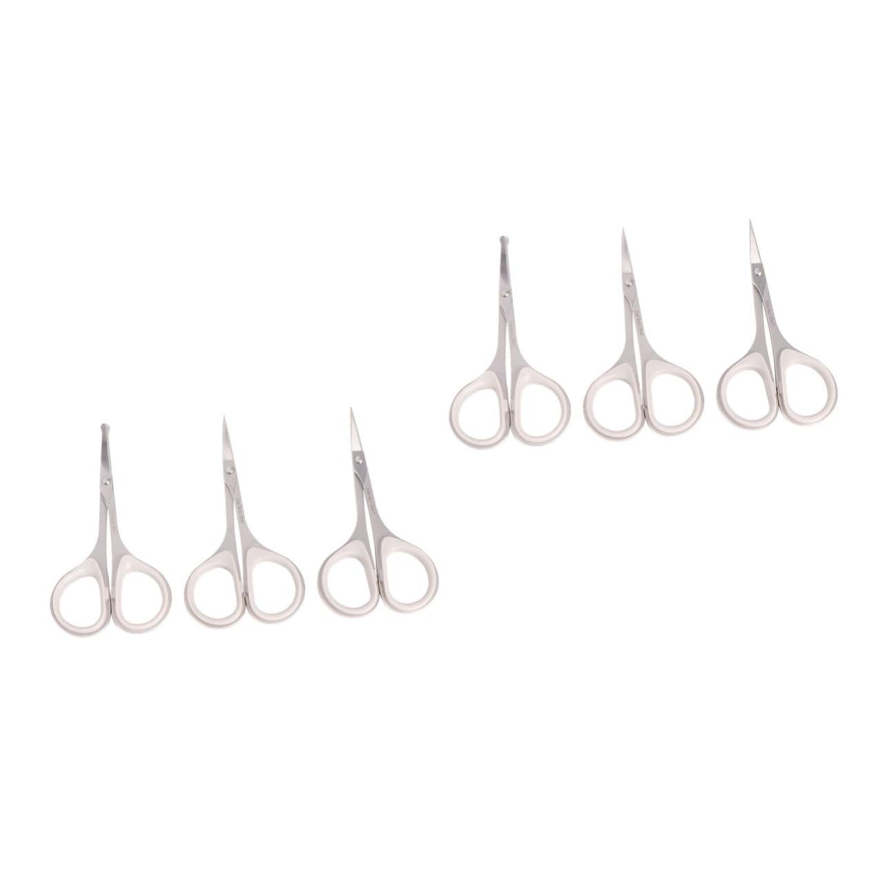 FOMIYES 2 Set Forbici Per Sopracciglia Forbici Di Precisione Taglio Dei Delle Orecchie Vibrisse Per Tagliare La Barba ne Per Manicure Unghia Silver 3 Pezzi * 2
